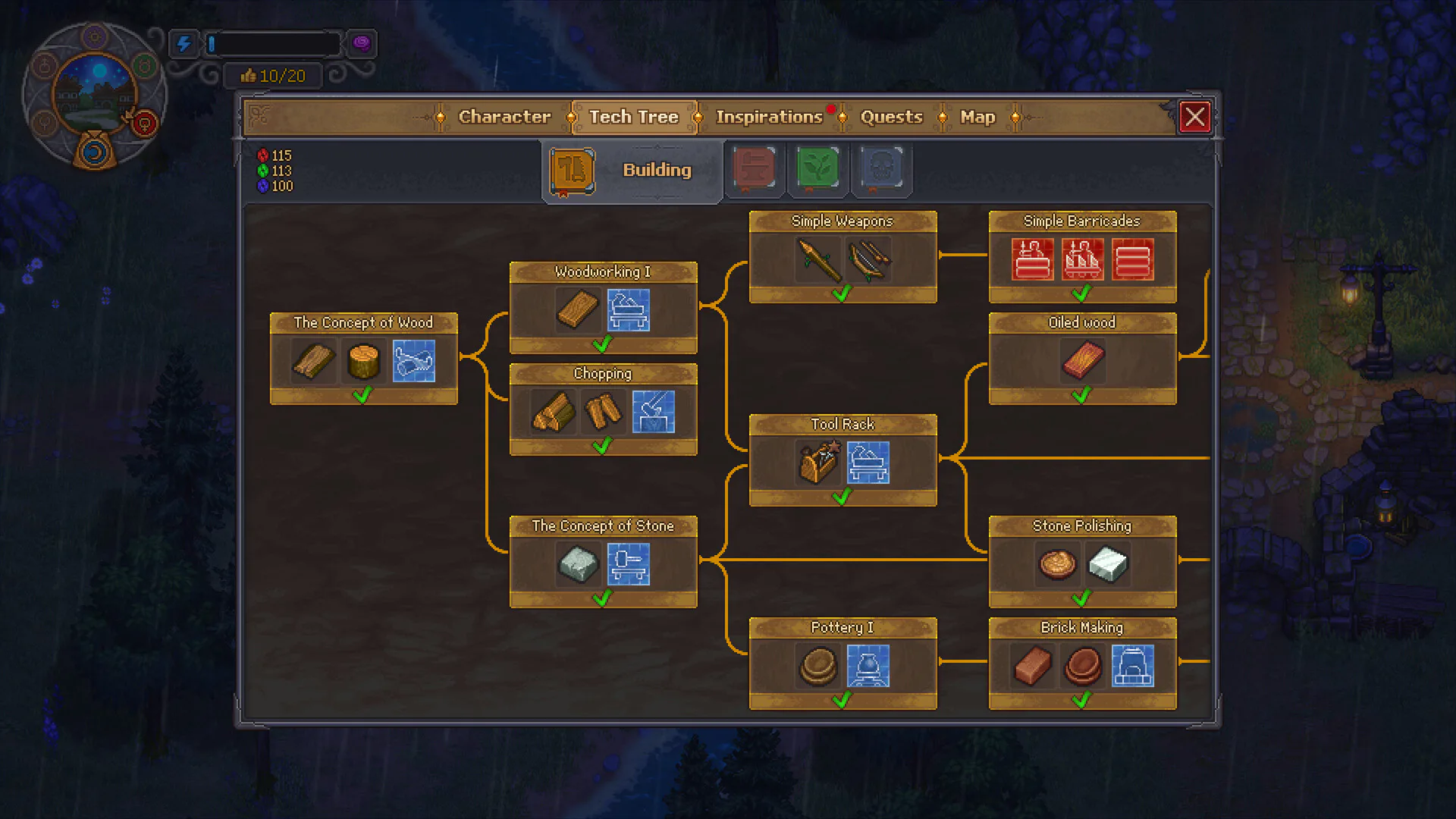 Graveyard Keeper 2 technology tree interface